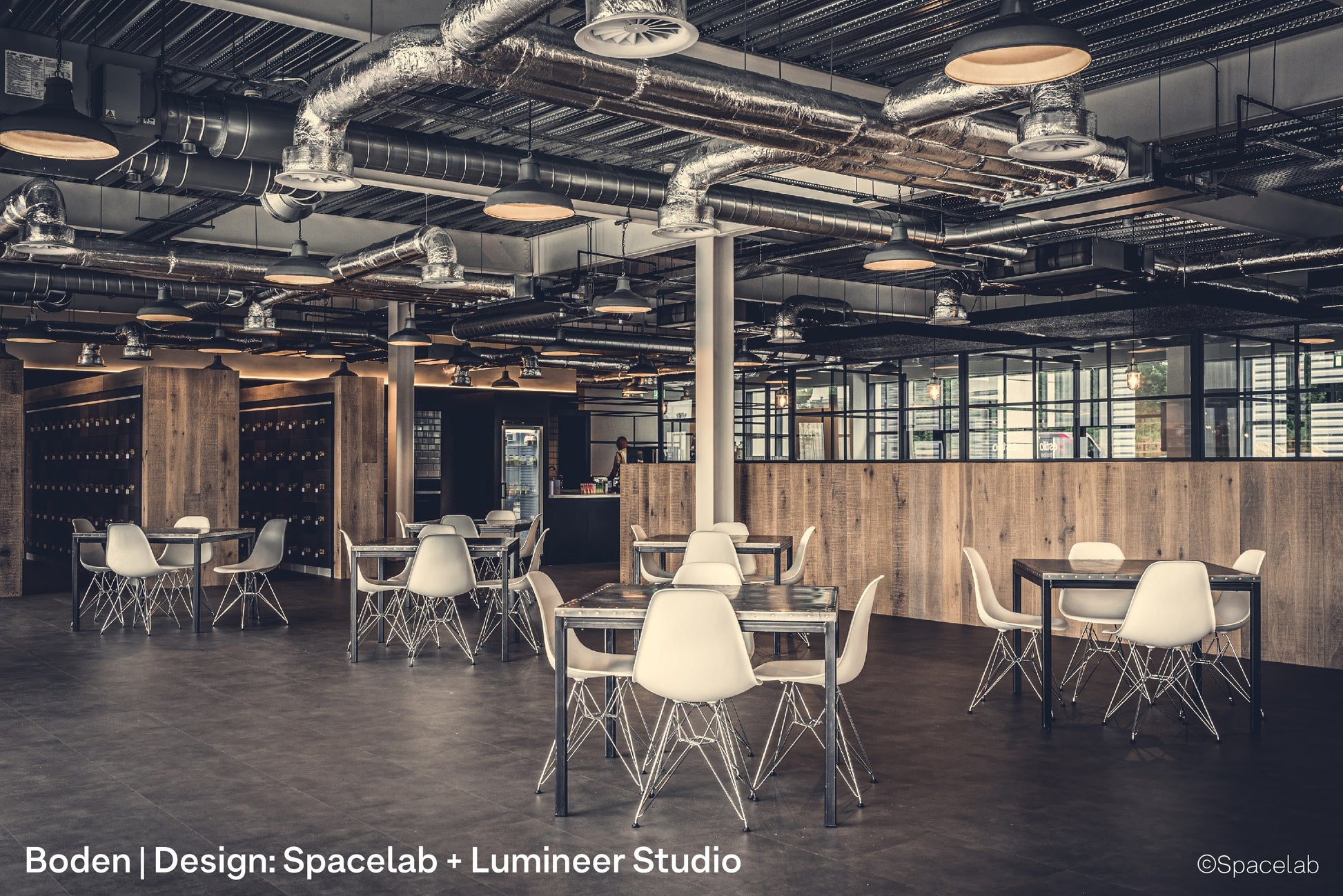 Boden. Design: Spacelb + Lumineer Studio. Restaurant lighting by Factorylux.