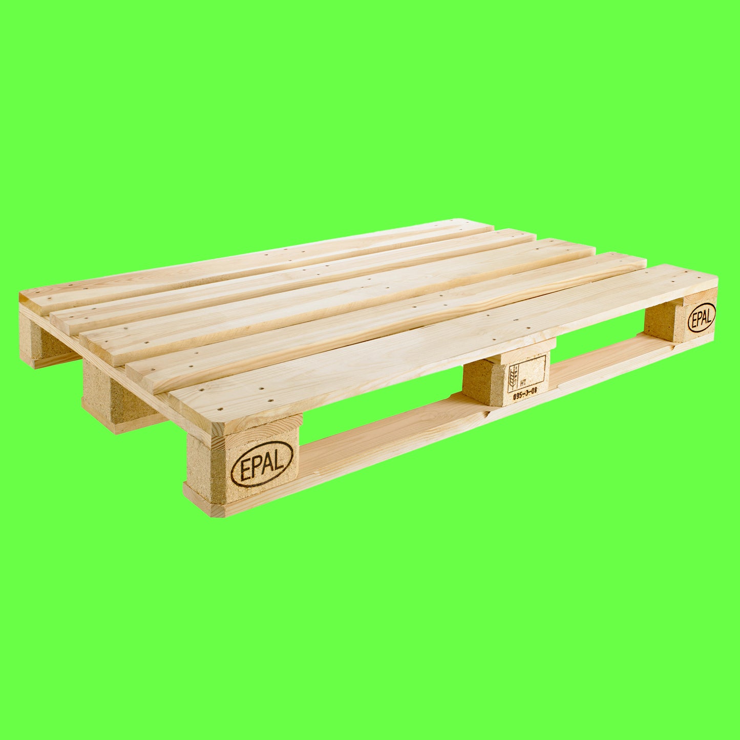 EPAL marked treated wooden pallet 1.2m long and 0.8m wide